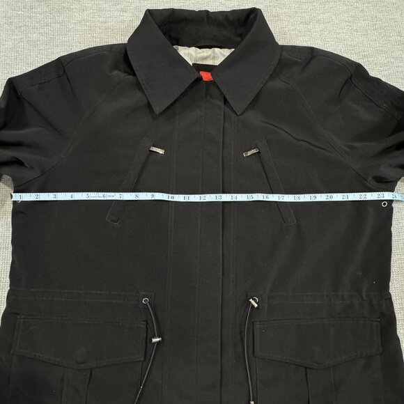 ESPRIT Womens Size XL Black Zip Front Utility Jacket Drawstring Waist Pockets - Picture 10 of 15